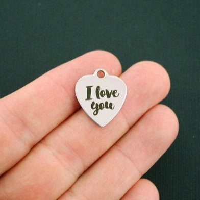 I Love You Stainless Steel Charms - BFS011-0513