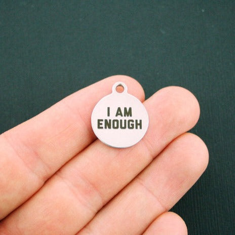 I Am Enough Stainless Steel Charms - BFS001-0518