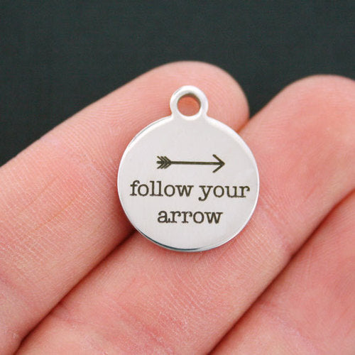 Follow Your Arrow Stainless Steel Charms - BFS001-0522