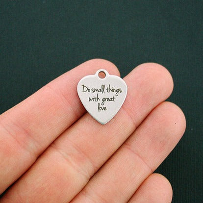 Love Stainless Steel Charms - Do small things with great love - BFS011-0526