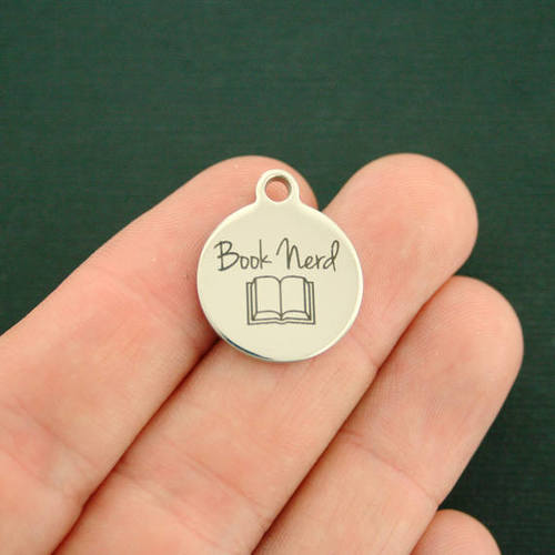 Book Nerd Stainless Steel Charms - BFS001-0535