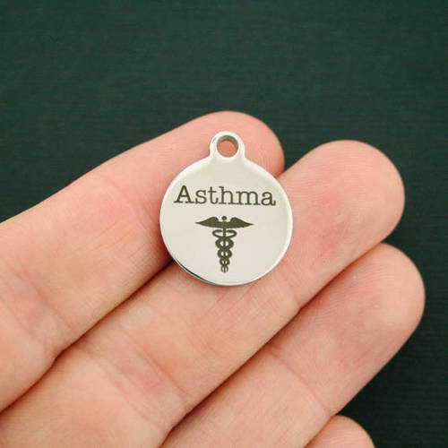 Asthma Stainless Steel Charms - BFS001-0542