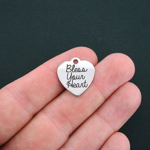 Bless Your Heart Stainless Steel Charms - BFS011-0555