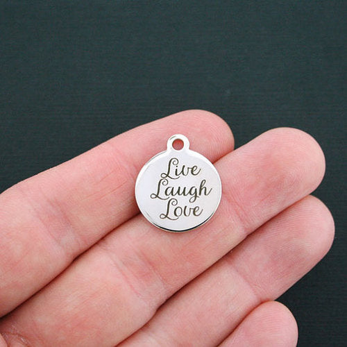Live Laugh Love Stainless Steel Charms - BFS001-0557