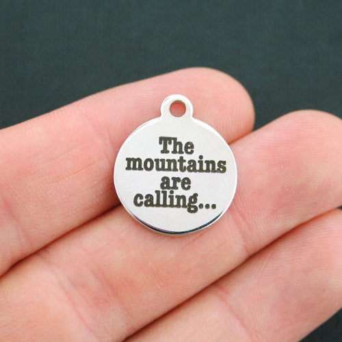 Adventure Stainless Steel Charms - The mountains are calling... - BFS001-0588