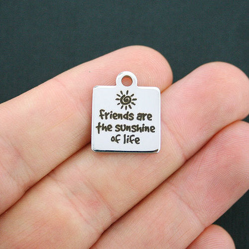 Breloques en acier inoxydable de l'amitié - Les amis sont le soleil de la vie - BFS013-0595