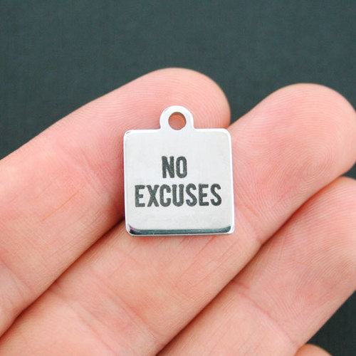 No Excuses Stainless Steel Charms - BFS013-0618