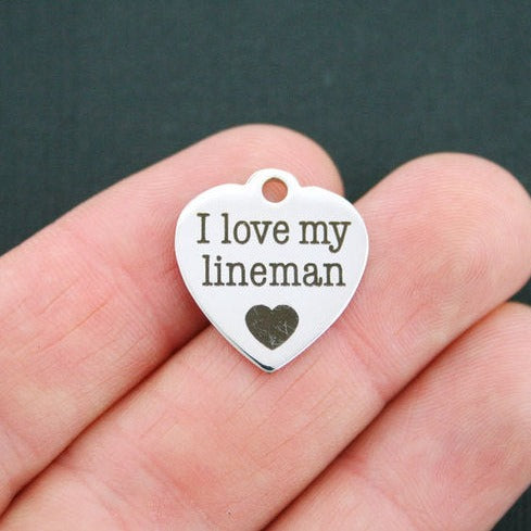 Lineman Stainless Steel Charms - I Love My - BFS011-0660