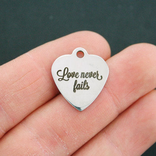 Love Never Fails Stainless Steel Charms - BFS011-0679