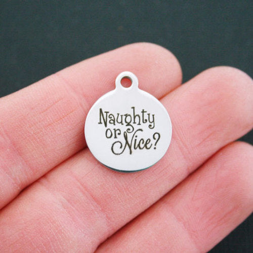 Naughty or Nice Stainless Steel Charms - BFS001-0700