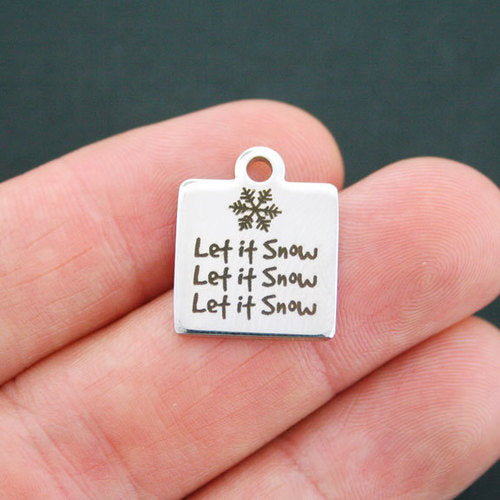 Let It Snow Stainless Steel Charms - BFS013-0721