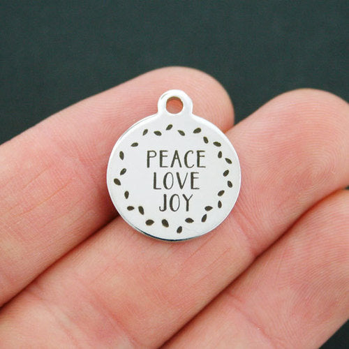 Peace Love Joy Stainless Steel Charms - BFS001-0732