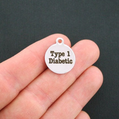 Breloques en acier inoxydable pour diabétique de type 1 - BFS001-0767