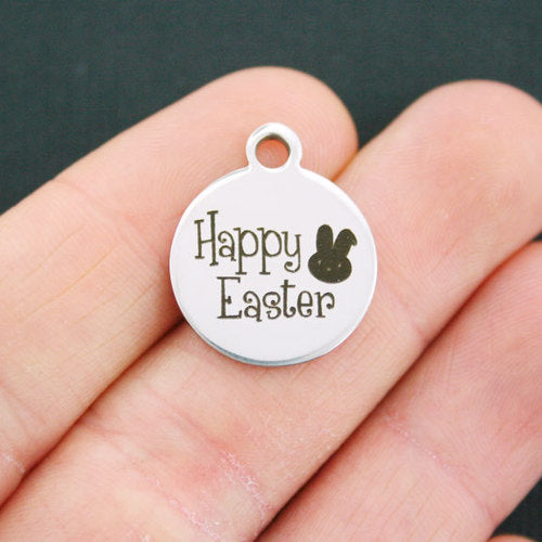 Happy Easter Stainless Steel Charms - BFS001-0768