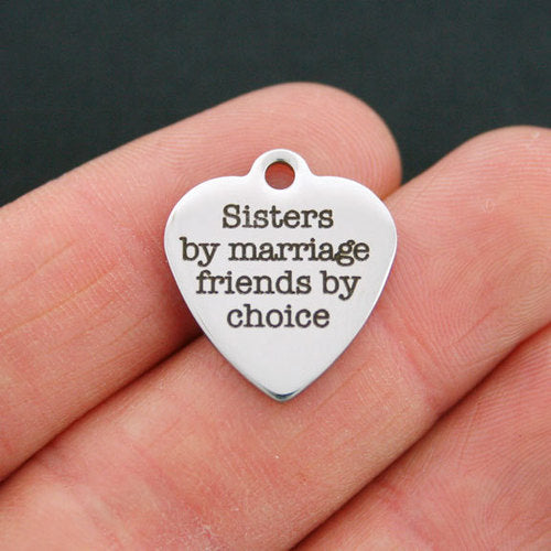 Sisters Stainless Steel Charms - by chance, friends by choice - BFS011-0788