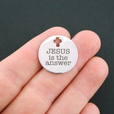 Jesus Stainless Steel Cross Charms - Is the answer - BFS023-0805