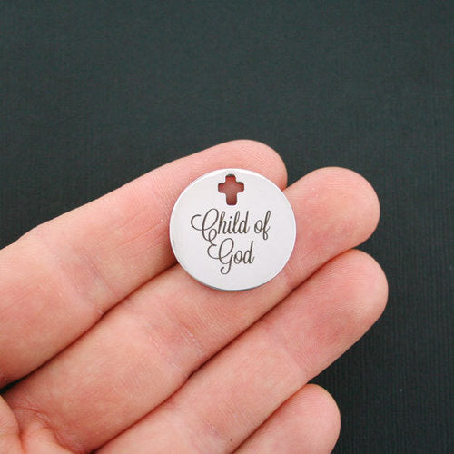 Breloques Croix Enfant de Dieu en Acier Inoxydable - BFS023-0816