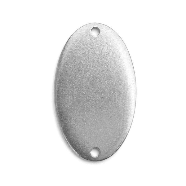 VENTE Oval Connector Stamping Blank - ImpressArt SoftStrike Premium Pewter - 1 1/2" x 7/8" - 1 Tag - 40% OFF! -AA112