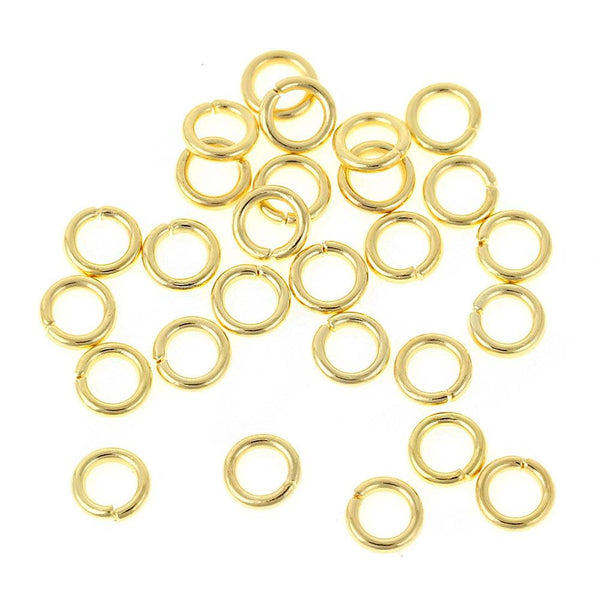 Gold Tone Jump Rings 5mm x 1mm - Open 18 Gauge - 1000 Rings - J045