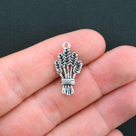 BULK 30 Wheat Antique Silver Tone Charms 2 Sided - SC995