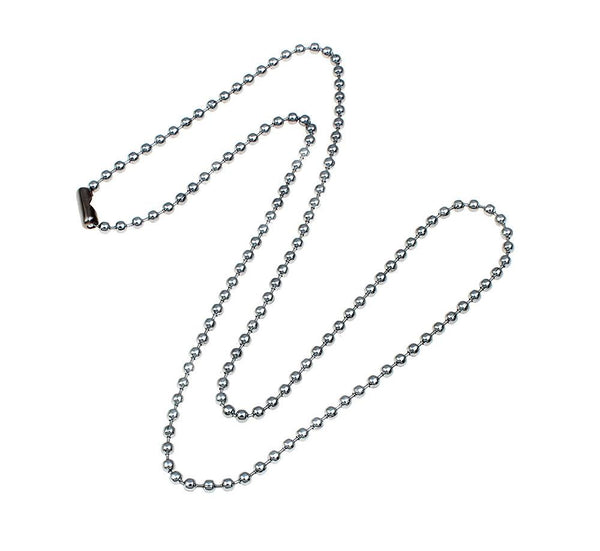 Colliers chaîne boule ton argent 20" - 3mm - 6 colliers - N190