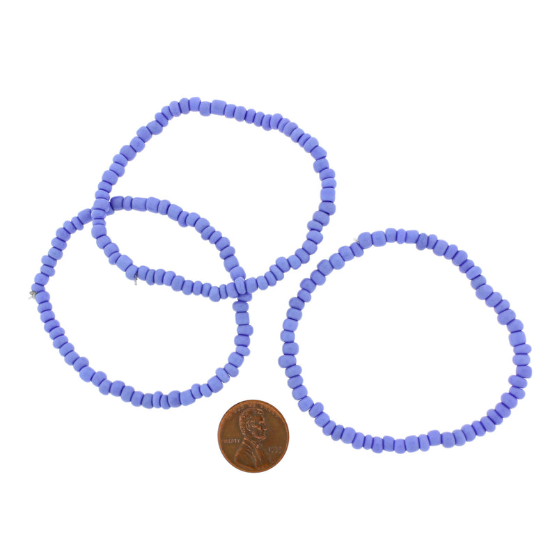 Seed Glass Bead Bracelet - 65mm - Periwinkle Blue - 1 Bracelet - BB097