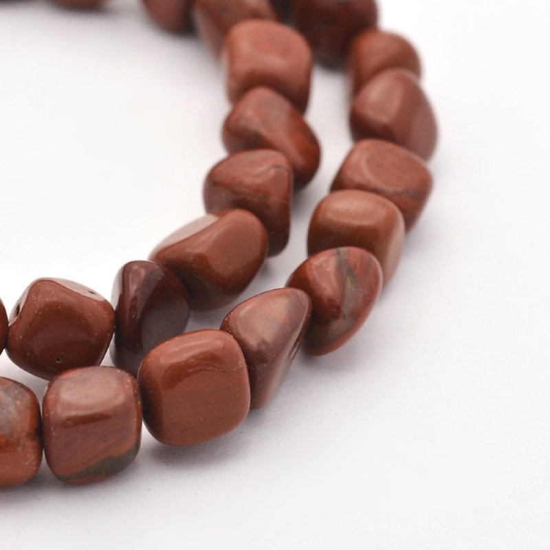 Nugget Natural Red Jasper Beads 6mm - Brick Red - 1 Strand 58 Beads - BD864
