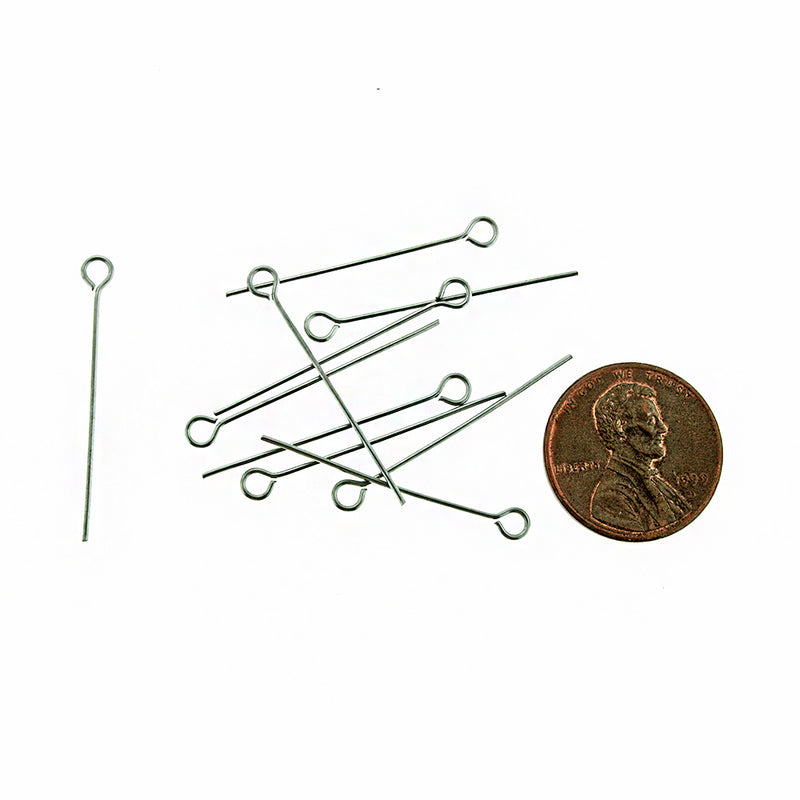 Stainless Steel Eye Pins - 30mm - 200 Pieces - PIN081