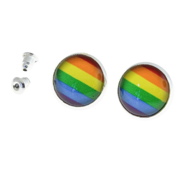 Boucles d'oreilles en acier inoxydable - Clous de fierté LGBTQ - 15 mm - 2 pièces 1 paire - ER181