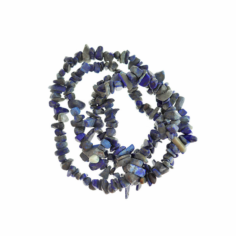 Chip Natural Lapis Lazuli Perles 3-16mm - Bleu Marine - 1 Rang 225 Perles - BD1956