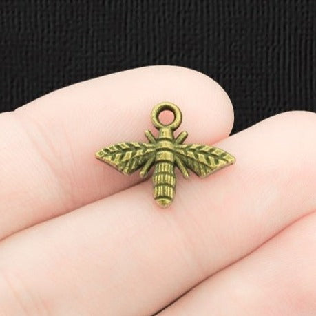 15 Bee Antique Bronze Tone Charms - BC460