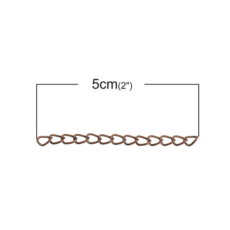 Chaînes d'extension en cuivre antique - 52 mm x 3,8 mm - 12 pièces - N038