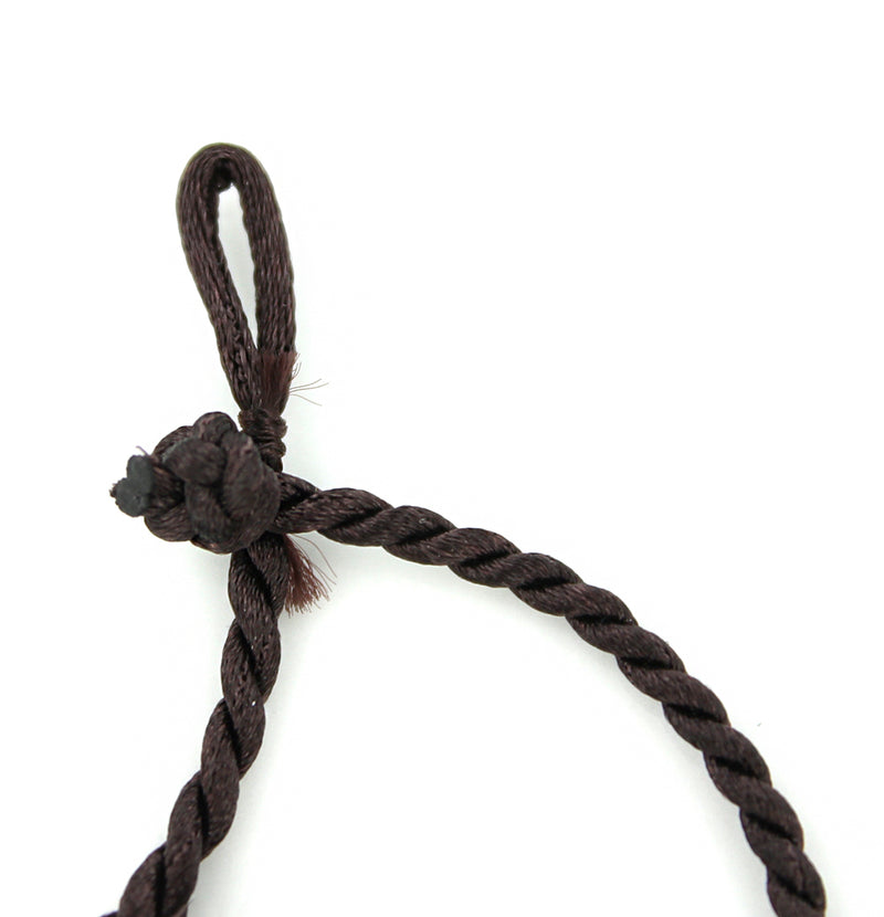 Brown Twisted Nylon Adjustable Necklaces 17" - 2mm - 25 Necklaces - N522
