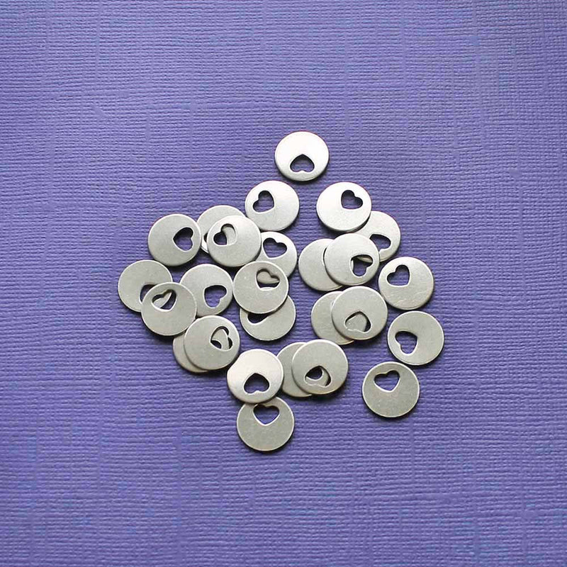 10 Heart Stainless Steel Charms 2 Sided - MT316
