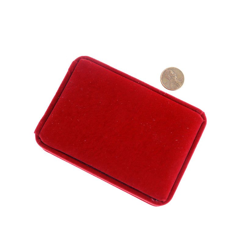 Velvet Necklace Box - Red - 10cm x 7cm - 1 Piece - TL224