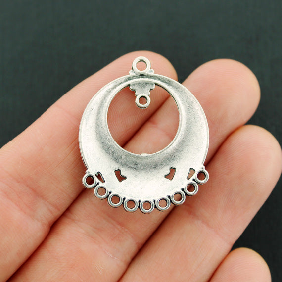 4 Chandelier Connector Antique Silver Tone Charms - SC433