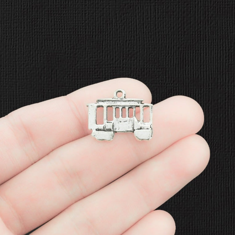 5 Bus Antique Silver Tone Charms - SC203