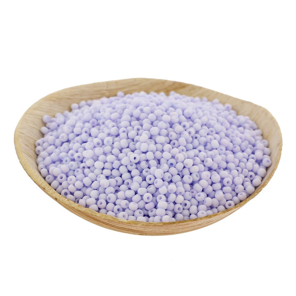 Seed Glass Beads 8/0 3mm - Frosted Lavender - 50g 1500 Beads - BD1975
