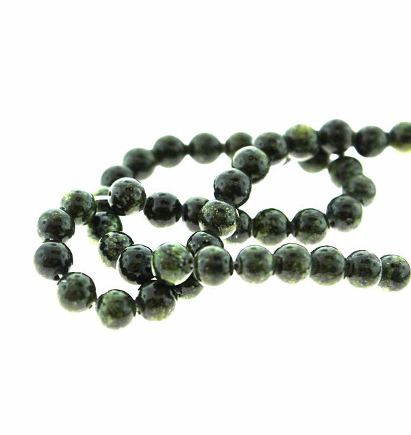 Perles rondes en jade naturel 4 mm - Noir de minuit - 1 rang 95 perles - BD980