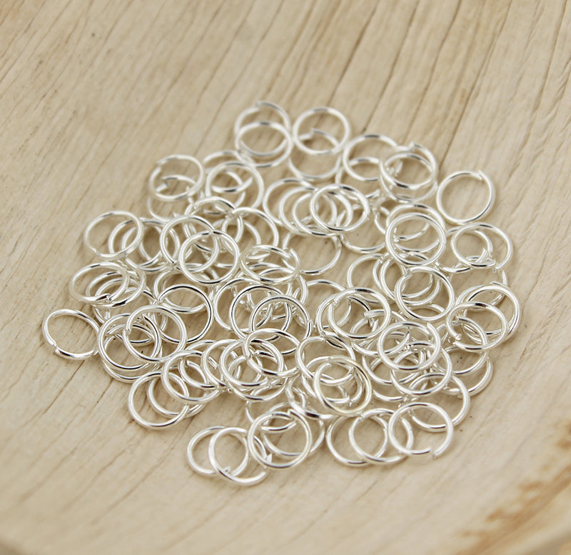 Silver Tone Jump Rings 6mm x 0.7mm - Open 21 Gauge - 350 Rings -  J108