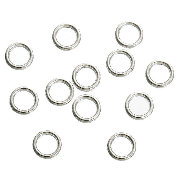 Silver Tone Jump Rings 6mm x 1.22mm - Closed 17 Gauge - 500 Rings - FD321