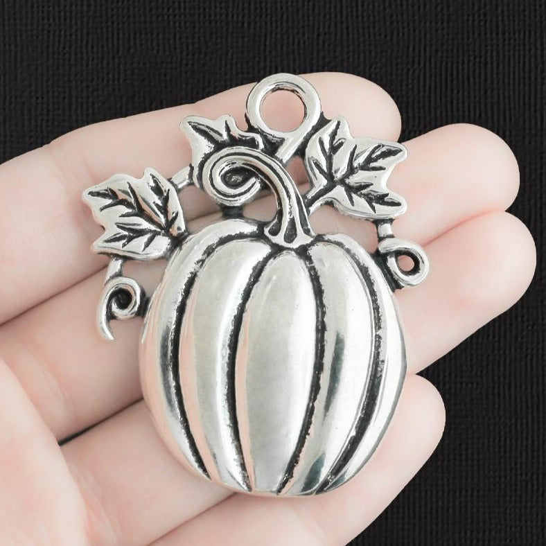 Pumpkin Antique Silver Tone Charm - SC306