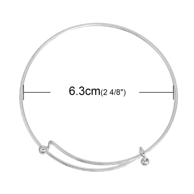 Silver Tone Adjustable Bangle - 71.4mm - Choose Your Quantity!