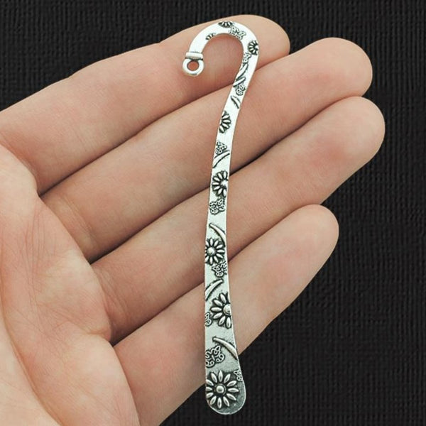 2 Bookmark Bases Antique Silver Tone Charms 2 Sided - SC2840