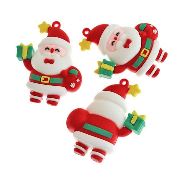 2 breloques acryliques Père Noël 3D - K348