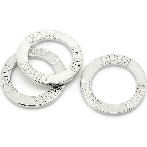 SALE 4 Fight Silver Tone Charms 2 Sided - SC2919