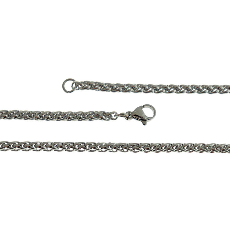 Stainless Steel Rope Chain Necklace- 23" - 3mm - Choose Your Tone!
