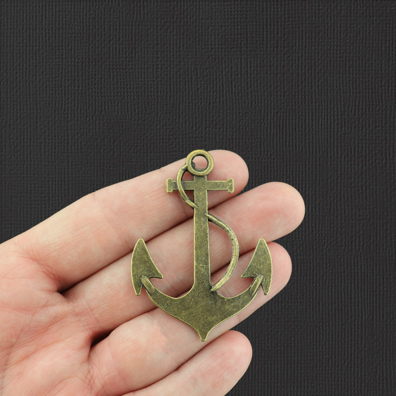 4 Anchor Antique Bronze Tone Charms - BC1593