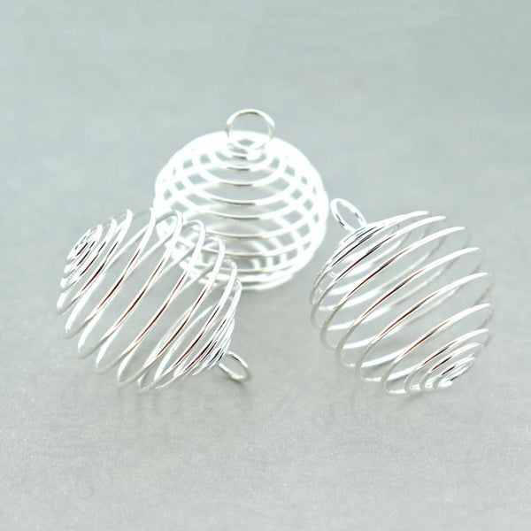 Cages à perles argentées - 30 mm x 24 mm - 30 pièces - FD812