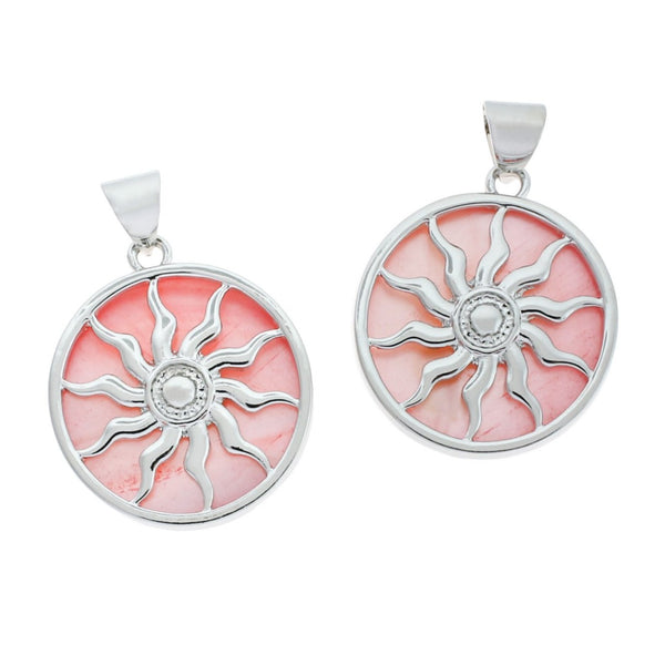Sun Silver Tone and Resin Charm - Z1107